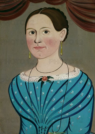 Woman in a Blue Dress, c. 1840. Creator: School of William Matthew Prior.