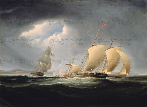 Capture of the Tripoli by the Enterprise, 1806/12. Creator: Thomas Birch.