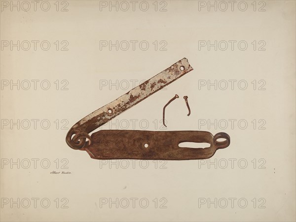 Hasp from Door of "Kennedy Farm", 1935/1942. Creator: Albert Rudin.