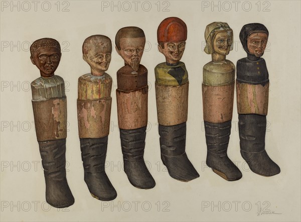 Pa. German Pins, 1935/1942. Creator: Selma Sandler.