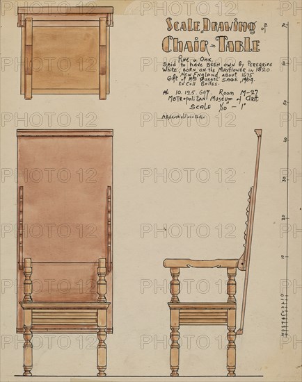 Chair-table, c. 1936. Creator: M. Rosenshield-von-Paulin.