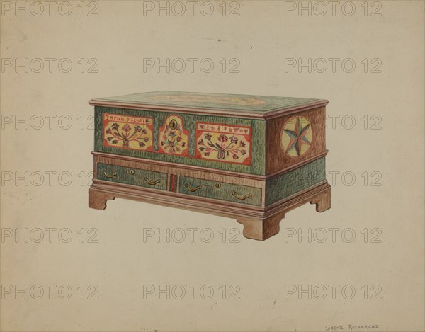 Pa. German Dower Chest, c. 1936. Creator: Lorenz Rothkrantz.