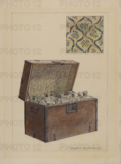 Medicine Bottle Chest, c. 1936. Creator: Gilbert Sackerman.