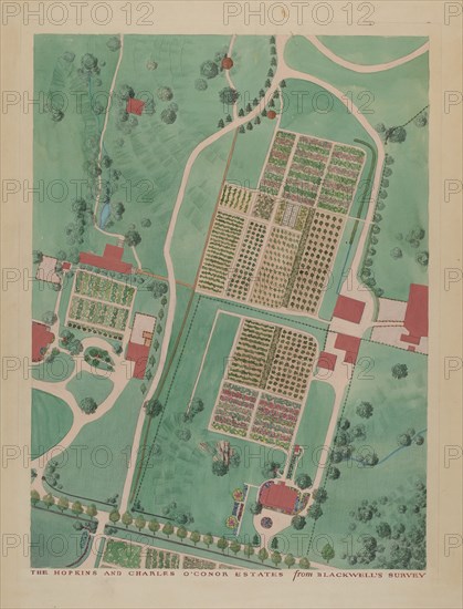 C. O'Connor and J.M. Hopkins Estate, c. 1936. Creators: Gilbert Sackerman, Helen Miller.