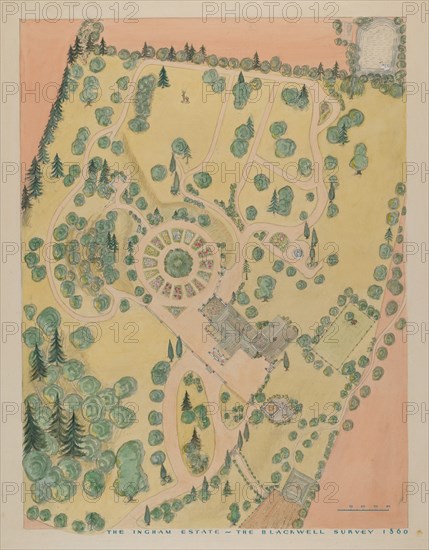 Thomas Ingham Estate, c. 1936. Creators: Gilbert Sackerman, Virginia Richards.