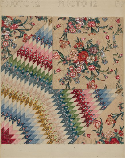 Patchwork Quilt, c. 1936. Creator: Irene Schaefer.