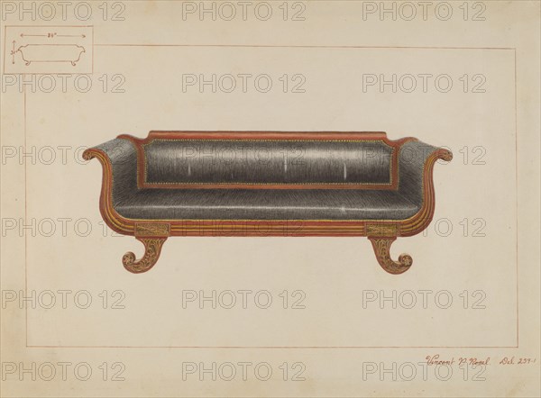 Sofa, c. 1937. Creator: Vincent P. Rosel.