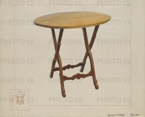 Table, c. 1937. Creator: Vincent P. Rosel.