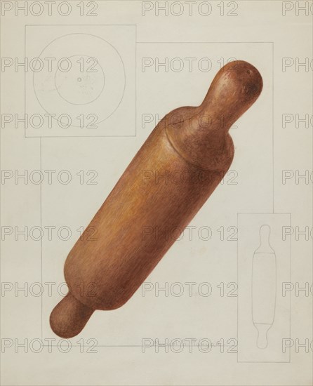 Dough Rolling Pin, c. 1937. Creator: Manuel G. Runyan.