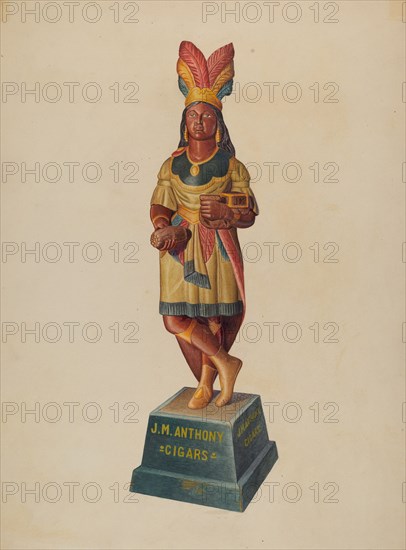 Cigar Store Indian, c. 1937. Creator: Albert Ryder.