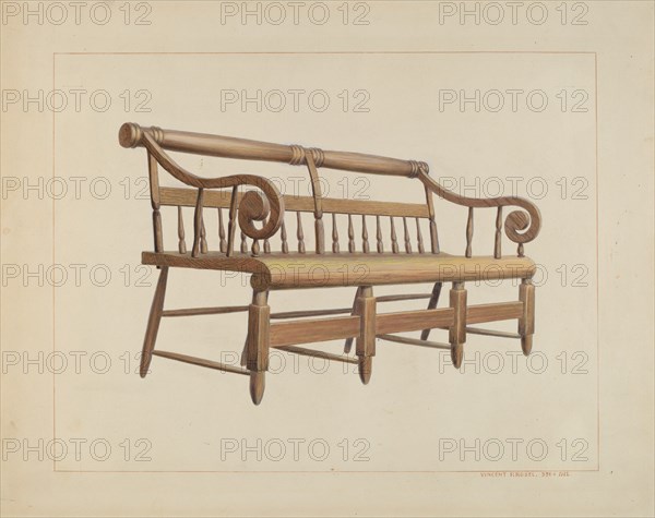 Settee, c. 1938. Creator: Vincent P. Rosel.