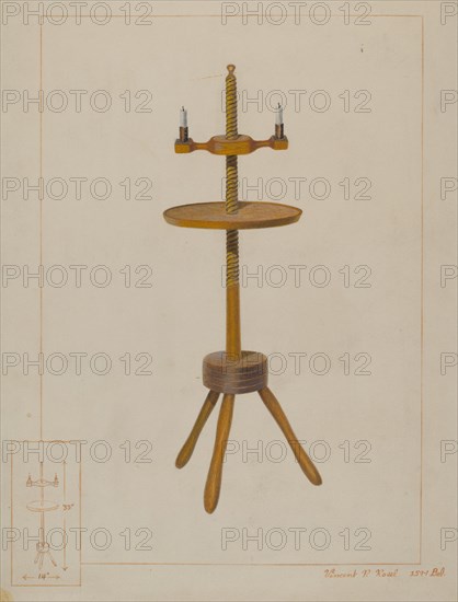 Maple Candlestand, c. 1938. Creator: Vincent P. Rosel.