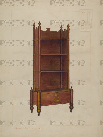 Bookcase, c. 1938. Creator: Vincent P. Rosel.