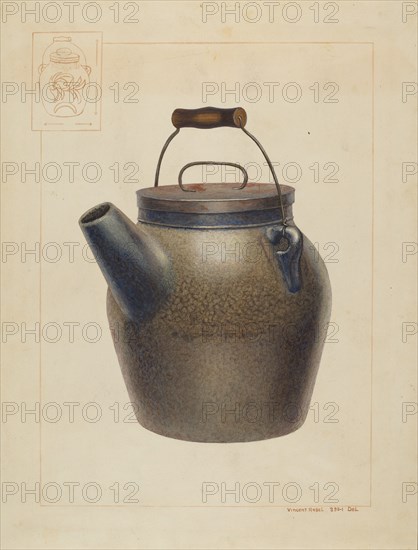 Water Crock, c. 1938. Creator: Vincent P. Rosel.