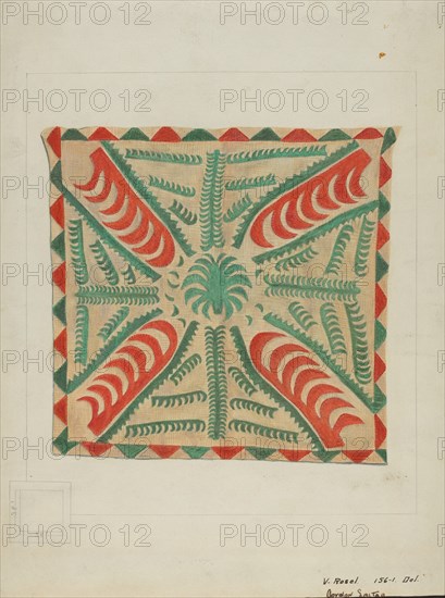 Coverlet for Crib, c. 1939. Creator: Vincent P. Rosel.