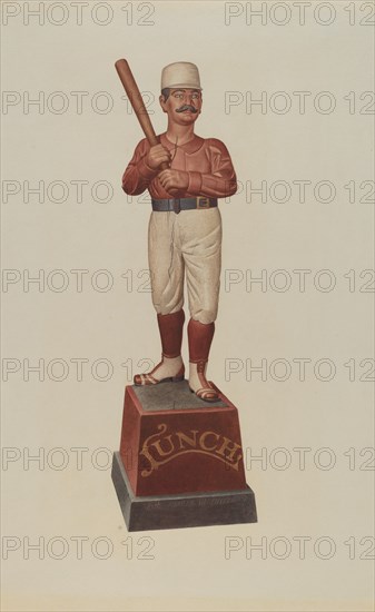 Cigar Store Figure: Ball Player, c. 1939. Creator: Albert Ryder.