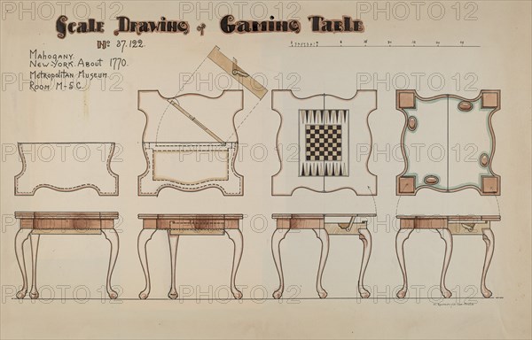 Gaming Table, c. 1940. Creator: M. Rosenshield-von-Paulin.