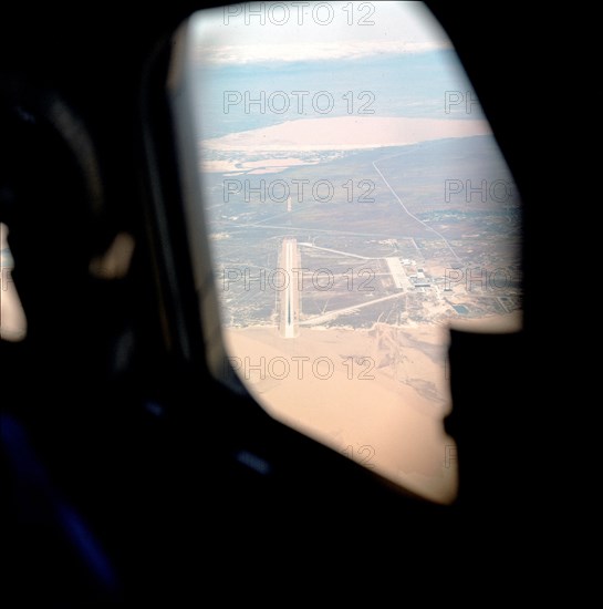 STS-6 on approach to Edwards Air Force Base, California, USA, April 9, 1983. Creator: Donald H. Peterson.