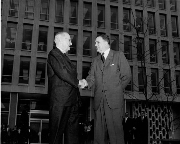 Truman and Webb at NASA Headquarters, 1961. Creator: NASA.