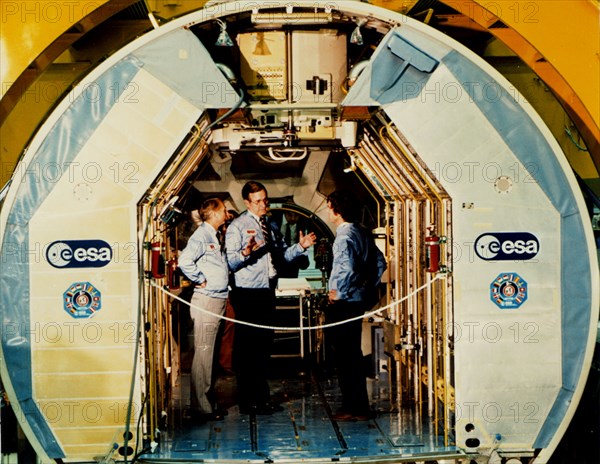 Vice President Bush with Spacelab Astronauts, Florida, USA, 1982.  Creator: NASA.