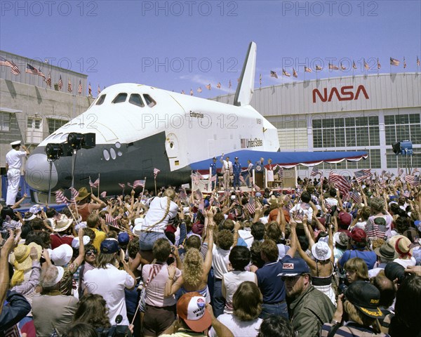 President Reagan at STS-4 landing, California, USA, 1982.  Creator: NASA.
