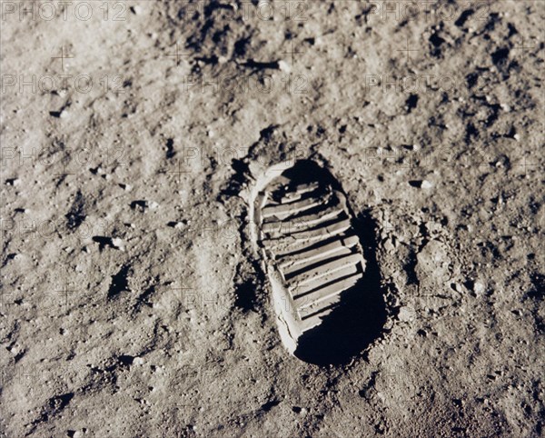 Apollo 11 bootprint on the Moon, July 1969. Creator: NASA.