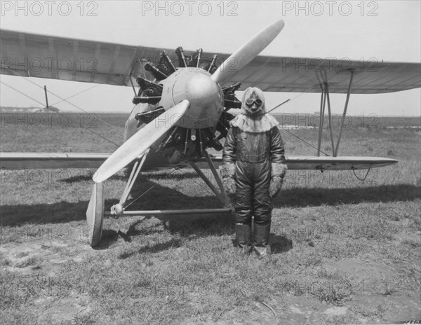 Wright Apache and pilot, Virginia, USA, 1928.  Creator: Unknown.