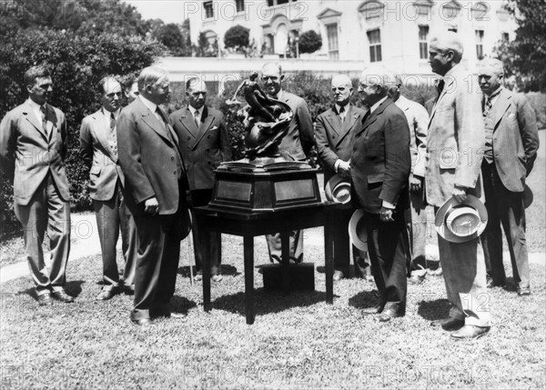 President Hoover presents the Collier Trophy, USA, April 10, 1929.  Creator: Unknown.