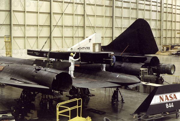 LASRE Pod Matting to SR-71, USA, 1996.  Creator: NASA.