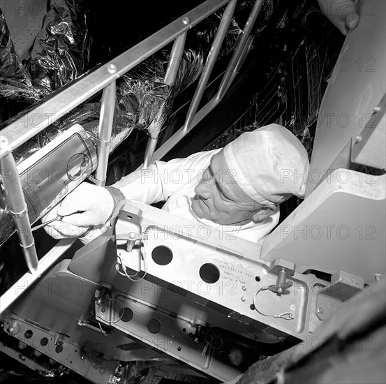 Apollo 16 Moon Plaque Installation , 1972. Creator: NASA.