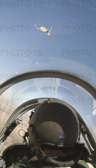 Chase plane and remote-piloted test vehicle X-48, USA, 2008. Creator: Lori Losey.