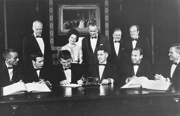 Apollo 7 and 8 Crew in the White House, 1968. Creator: NASA.