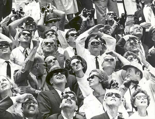 King Baudouin and Queen Fabiola of Belgium watch Apollo 10 lift off..., Florida, USA, 1969. Creator: NASA.