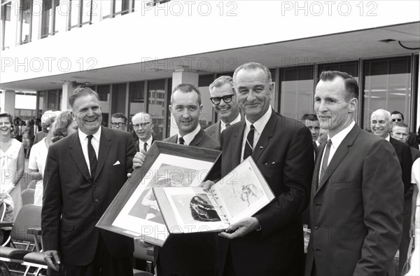 President Johnson Congratulates Astronauts, 1965. Creator: NASA.