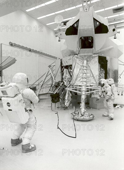 Apollo 13 Astronauts Practice Moonwalk at KSC, Florida, USA, 1970. Creator: NASA.