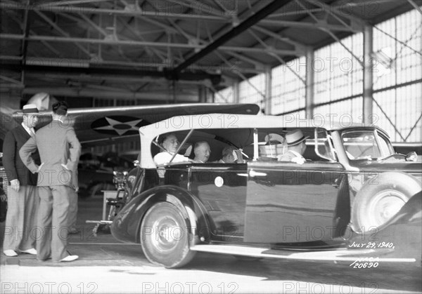 Franklin D. Roosevelt at Langley Research Center, Virginia, USA, July 29, 1940. Creator: NASA.