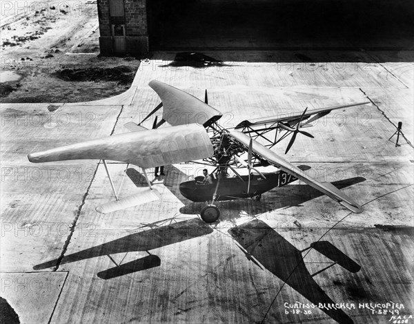 Curtiss Bleeker helicopter, Virginia, USA, June 18, 1930.  Creator: Unknown.