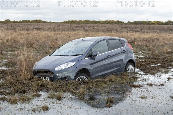 Ford Fiesta accident in New Forest, 2020. Creator: Tim Woodcock.