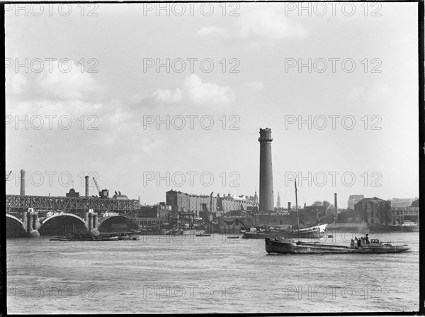 Shot Tower and Lead Works, Belvedere Road, Lambeth, Greater London Authority, 1936. Creator: Charles William  Prickett.