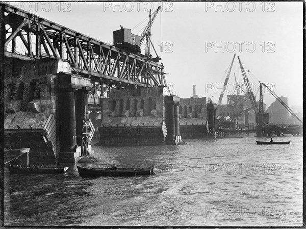 Demolition of Waterloo Bridge, Lambeth, Greater London Authority, 1936. Creator: Charles William  Prickett.