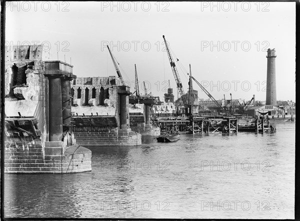 Demolition of Waterloo Bridge, Lambeth, Greater London Authority, 1936. Creator: Charles William  Prickett.