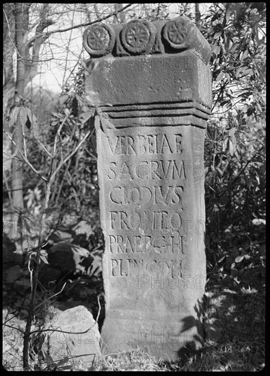 Roman altar, Myddleton Lodge, Langbar Road, Middleton, Bradford, 1942. Creator: Unknown.