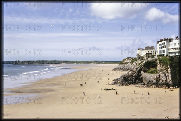 Castle Sands, Tenby, Pembrokeshire, Wales, 1964. Creator: Norman Barnard.