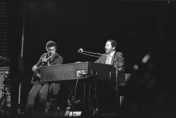 Jimmy Smith and Kenny Burrell, Philip Morris Jazz. Festival. Dominion Theatre. London, Nov 1985. Creator: Brian O'Connor.