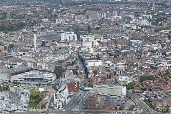 The city centre and environs looking towards the Roman Catholic Cathedral, Liverpool, 2015. Creator: Historic England.