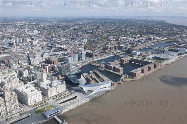 The Royal Albert Dock and environs, looking south east, Liverpool, 2015. Creator: Historic England.