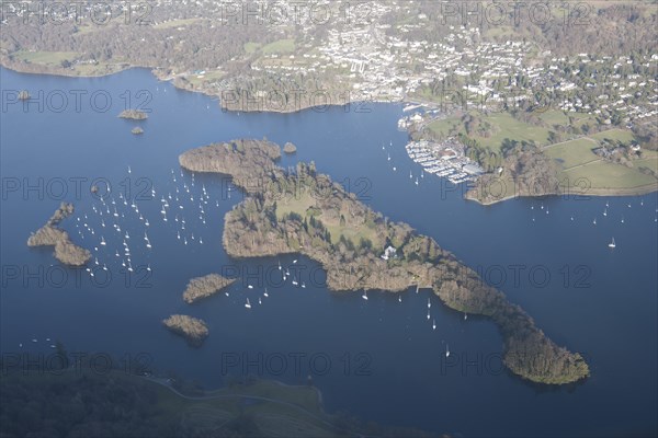 Belle Isle, island situated in the centre of Lake Windermere, Cumbria, 2015. Creator: Historic England.