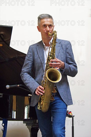 Dave O’Higgins, Darius Brubeck Quartet, NJA Fundraiser, Loughton Methodist Church, Essex, Sep 2021. Creator: Brian O'Connor.