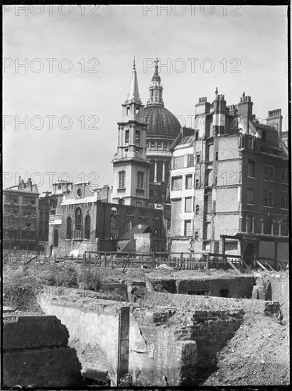 St Paul's Cathedral, St Paul's Churchyard, City of London, City of London, GLA, 1941-1945. Creator: Charles William  Prickett.