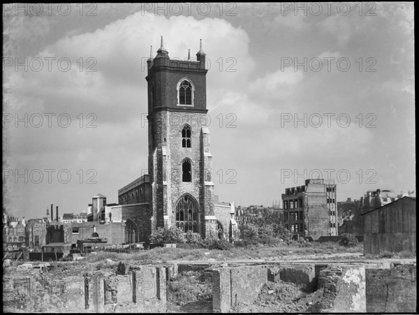 St Giles' Cripplegate, Fore Street, City and County of the City of London, GLA, 1941-1945. Creator: Charles William  Prickett.